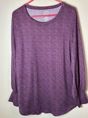 Maurices Heathered Plum Long-Sleeve Peasant Top - XXL P2P 22” Length 30”